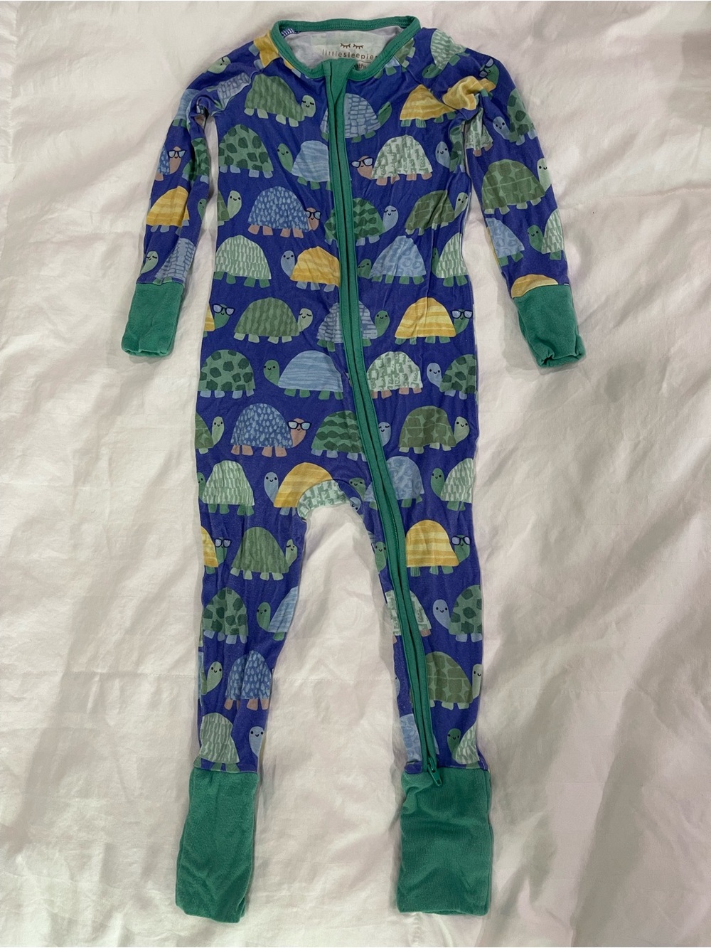 Little Sleepies Turtle Print Footie Pajamas. Size 12-18mo